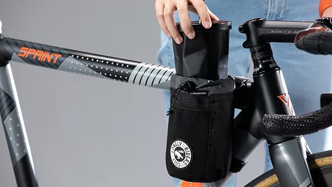 ULAC NEO PORTER C-HOLD Bike Feed Bag for Top Tube, Handlebar, Stem and Saddles (Black-Grey, Small)