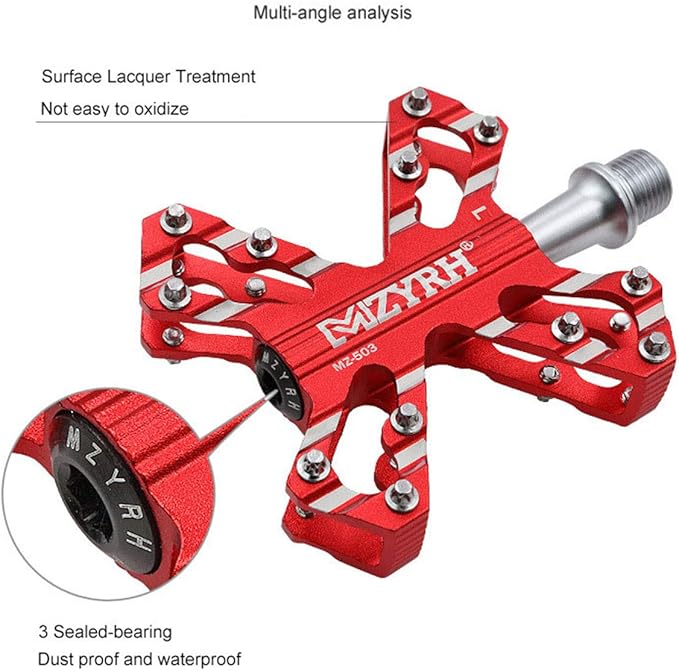 ThinkTop 3 Bearing Ultralight MTB BMX Road Mountain Bike Pedals Platform Flat Aluminum Sealed Ever Lubricate Bearing Axle 9/16 Inch