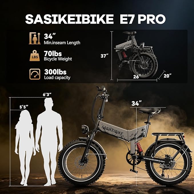 1500W Folding Electric Bike for Adults,52V 20Ah Removable Battery Ebike with 30+MPH 70 Miles Max,20" x4.0 Fat Tire E-Bike, Foldable Dual Suspension Electric Bicycle for Commute,Mountain