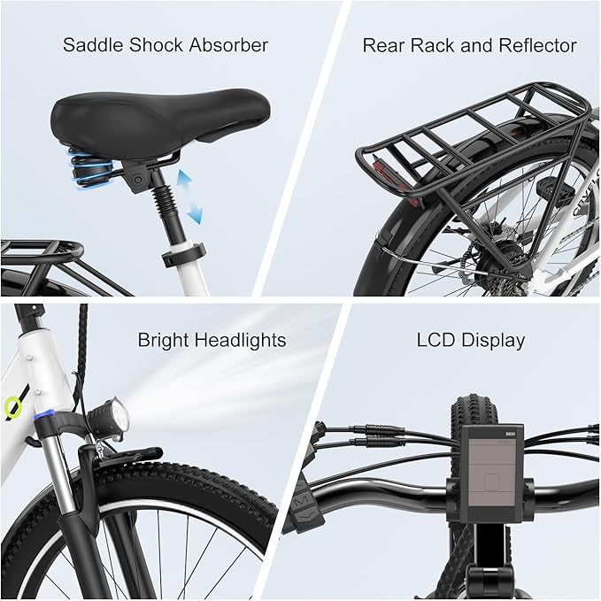 1000 Peak Electric Bike for Adults,up 80 Miles Removable Battery Ebike, 26" Electric E Bike with 7-Speed,Adult Electric Bicycles for Commute Beach Snow Womens/Man All Terrain