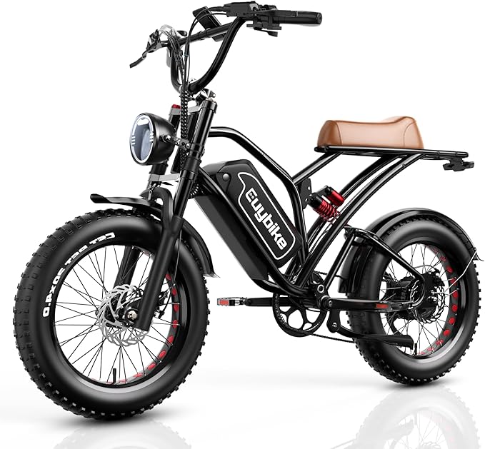EUYBIKE Electric Bike for Adults, 2000W/3000W Peak Single/Double Motor with 48V/52V 25AH/30AH Battery, 20"x4.0" Fat Tires 35MPH/37MPH Ebike, Dual Hydraulic Disc Brake Full Suspension Electric Bicycle