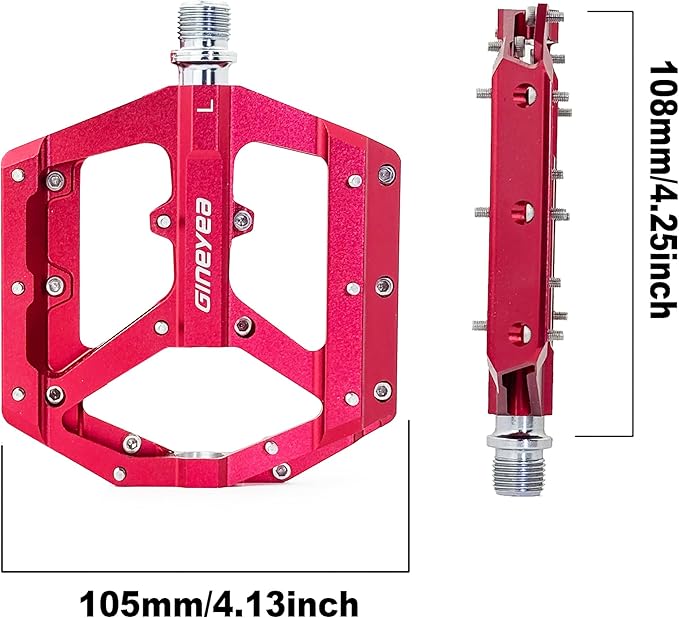 Mountain Bike Pedals, Aluminum Alloy Flat Platform, 9/16" Sealed Bearing, Lightweight Bike Pedals for MTB BMX Road Bicycle