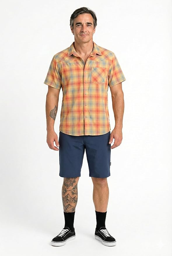 Club Ride Apparel New West Cycling Shirt - Men's Short Sleeve Cycling Jersey - Sport Fit Snap Down Top - 50 UPF Riding Shirt