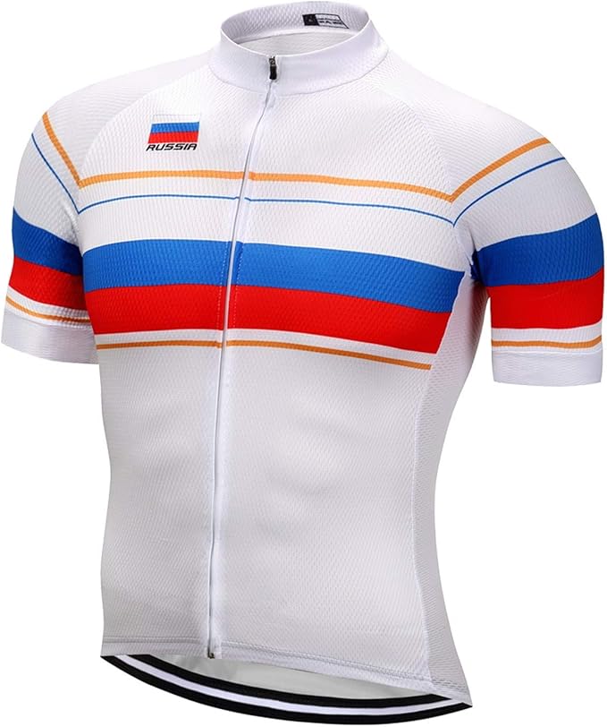 Cycling Jerseys Men Bicycle Short Sleeve Summer Shirt Bike Biking Tops Riding Clothing Flag