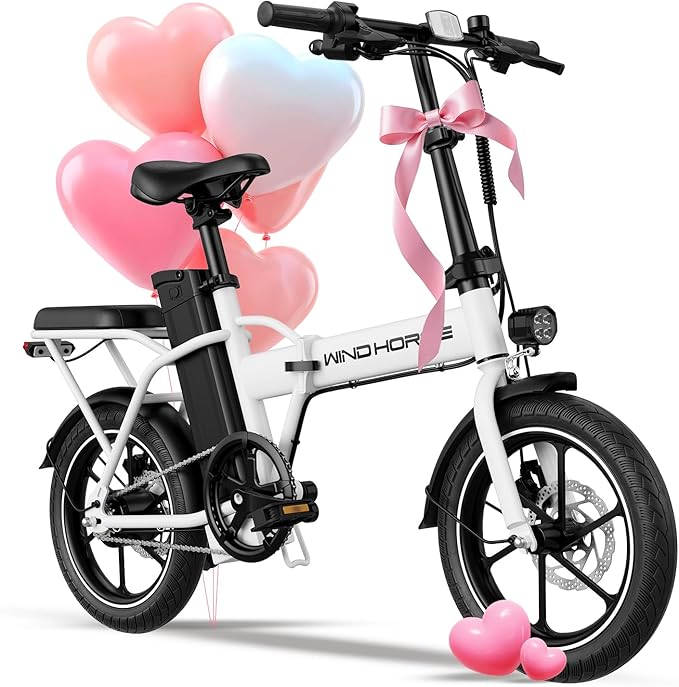 WINDHORSE 16" Folding Electric Bike for Adults, 630W Peak Electric Bicycle, 20MPH, 20-35 Miles Range, 288Wh Removable Battery, UL2849 Certified Commuter Ebike