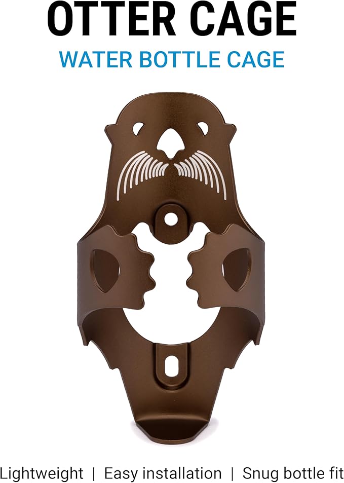 Portland Design Works Water Bottle Cage - Lightweight Water Bottle Holder for Bikes, Otter Cage, Brown