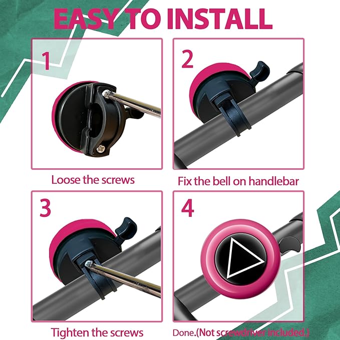 Bike Bell, Classic Bicycle Bell for Adults Kids, Loud Crisp Clear Sound Bicycle Bell for Adults Kids, Road Bike, Electric Bike, Cruiser Bike, Mountain Bike Bell Accessories