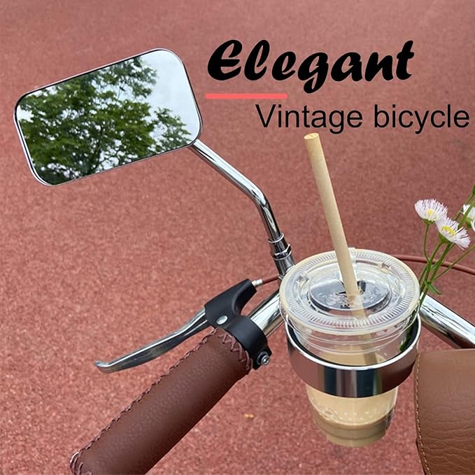 Vintage Bike Mirror Metal bicycle mirrors for handlebars Rearview Mirror Cruiser Bike Mirror Electric Bike mirror Side Mirror Galvanized Steel Frame for The Retro Bike Parts