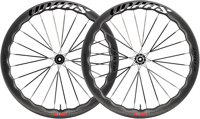 WINSPACE UNAAS PRO2 Carbon Fiber Wheelset 700C Disc Brake Carbon Spokes Wave Rim Ultralight 1430g 45-50mm Depth Road Bike Wheels, Tubeless Ready.
