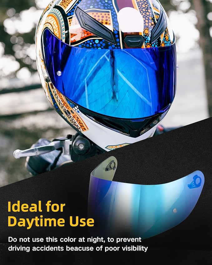 Soman K1 Helmet Visor Replacements, K1S Tinted Helmet Visor Compatible with K1 K1S K3SV K5 K5S UV Protection (Smoke Revo Blue)