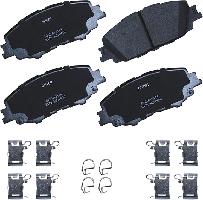 Bendix Premium SBC2176 Ceramic Front Brake Pads for Toyota Corolla 2024-2019, Prius 2024-2023, Prius Prime 2022-2020