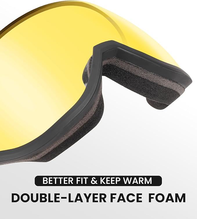 OutdoorMaster Replacement Visor for 2-in-1 Ski Helmets - Anti-Fog, UV Protection Lens - VLT 78% Polarized Yellow Lens