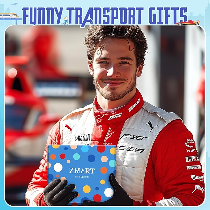 Zmart Funny Transportation Gifts - Race Car Train Motorcycle Tractor Bike Socks for Adult