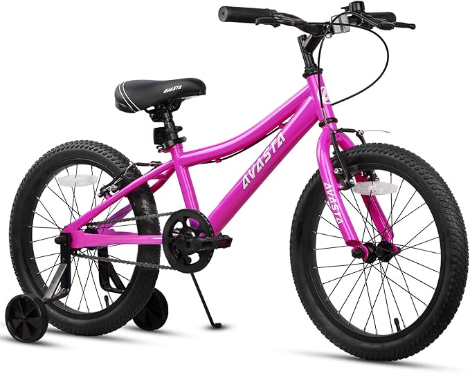 AVASTA Bilbo 18 20 24 Inch Kids Bike for Boys Girls 5-14 Years Old, Retro Style High Carbon Steel Bicycle with Adjustable Handlebars and Seat, Dual V-Brakes, Kickstand, Multiple Colors