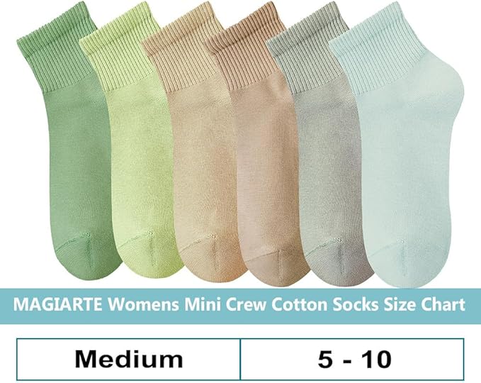 MAGIARTE Womens Mini Crew Ankle Socks Athletic Casual Cotton Socks for Women