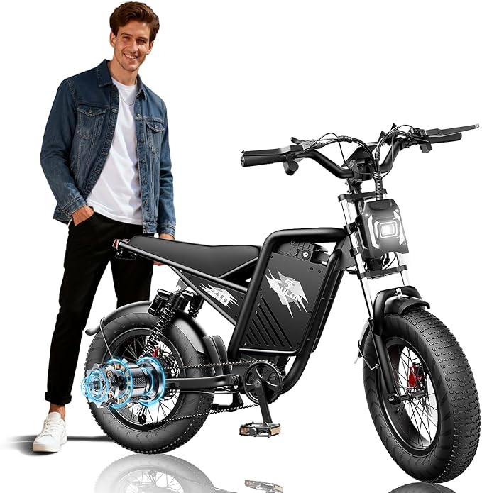 Ebikes for Adults, 1500/2000W Peak Motor with 30/38MPH, 15/20/18/23Ah Long Range Teens Electric Bike with Dual Hydraulic Brakes, 20" Fat Tire All-Terrain for Commuting Dirt E-Bicycles