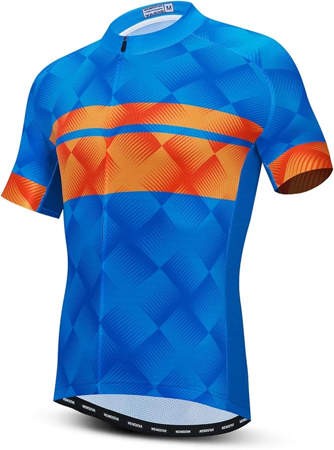Men's Cycling Jerseys Tops Biking Shirts Short Sleeve Full Zipper Bike Clothing