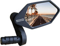 MEACHOW New Bar End Bike Mirror, Crystal UHD Automotive Grade Glass Lens E-Bike Mirrors, Scratch Resistant, Safe Rearview Mirrors, (Blue Right Side) ME-022RB