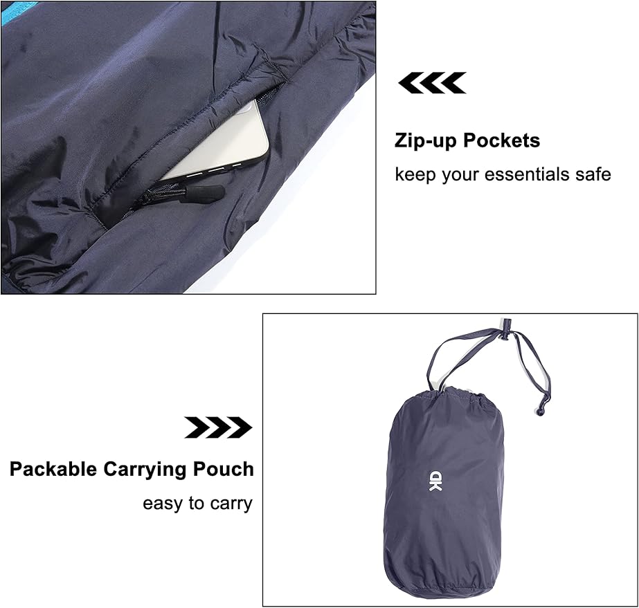 Little Donkey Andy Women's Packable Lightweight Running Jacket Water Resistant Hooded Windbreaker for Hiking Cycling Camping