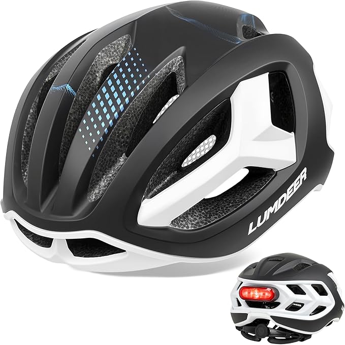 LUMDEER Adult Bike Helmet for Men and Women-Magnetic Taillight, Magnetic Clasps, Lightweight Shockproof, CPSC Safety Certified for Aerodynamic Road Cycling, Mountain Biking & Cyclocross Helmet