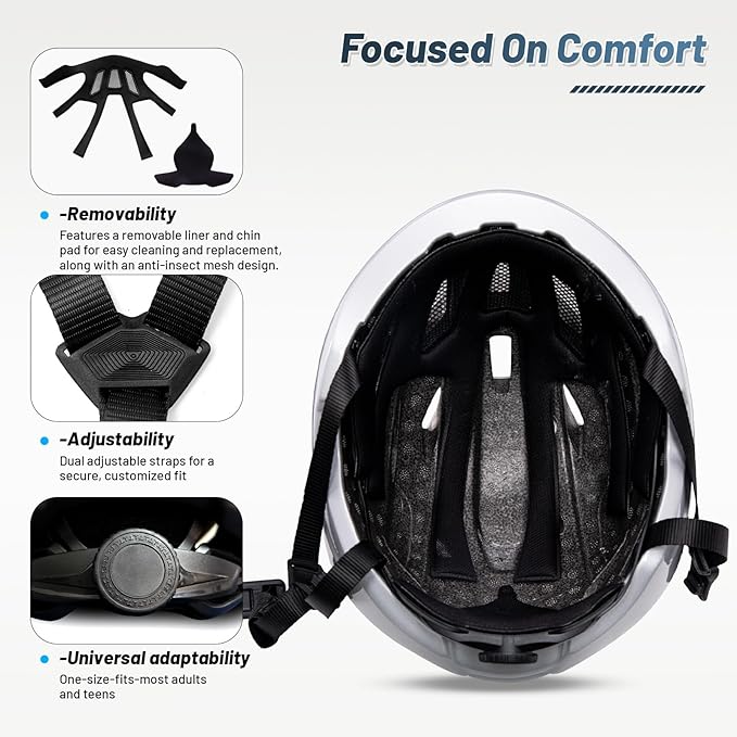 Adult Cycling Bike Helmet, OnBros Lightweight Unisex Bicycling Helmets for Men and Women, Adjustable Fit CPSC Certified Bicycle Helmet