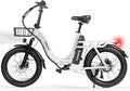 1200W Peak Folding Electric Bike for Adults, 28MPH 48V 10.4Ah Removable Battery, 55-Mile Range, 20"x3" Fat Tire, Step-Thru Ebike with Basket 7-Speed – Commuter E-Bike