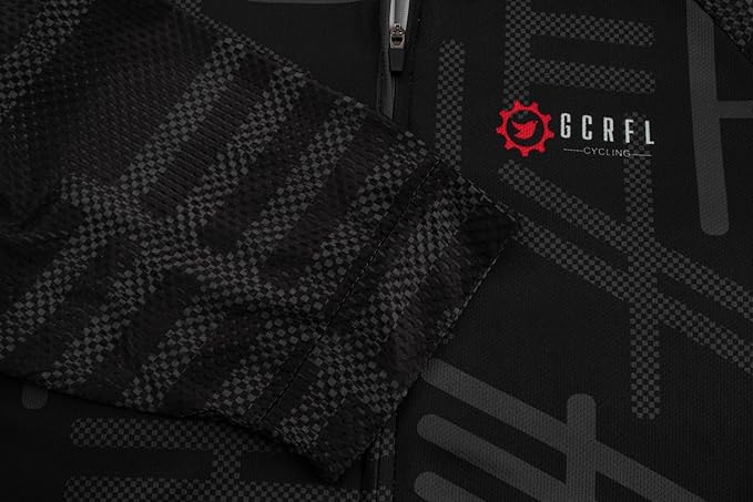 GCRFL Men's Cycling Jersey Short Sleeve Biking Shirt with 3 Rear Pockets + Zipper Pocket Breathable Quick Dry Bicycle Jersey