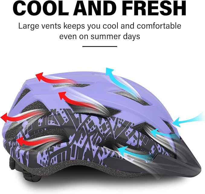 Bike Helmet for Adults Women Men Youth Kids, Lightweight Mountain Road Bicycle Cycling Helmets with Adjustable Dial & Removable Visor
