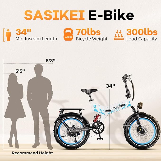 1500W Folding Electric Bike for Adults,52V 20Ah Removable Battery Ebike with 30+MPH 70 Miles Max,20" x4.0 Fat Tire E-Bike, Foldable Dual Suspension Electric Bicycle for Commute,Mountain