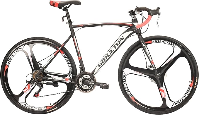 Mens Road Bike 700C Bicycle 54cm Frame 3-Spoke Mag Wheels Outdoor Cycling Urban Commuter Bikes Dual Disc Brakes