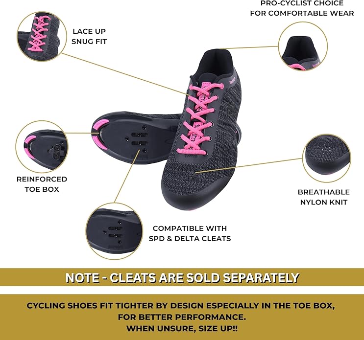 Tommaso Pista SPD & Peloton Shoes for Women—2 in 1—Fit for Peloton, Spin & Indoor Bikes—Install Your Own Delta or SPD Cleats Essential Bike Accessories for Cyclebar & Soulcycle