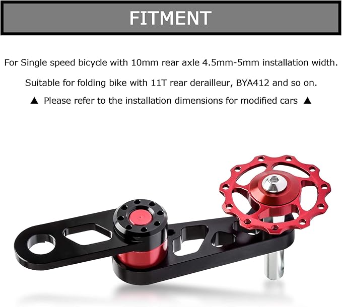 PSLER Bike Single Speed Chain Tensioner, Aluminum Alloy Bicycle Chain Guide with Derailleur Hanger, Foldable Bike Chain Stabilizer Replacement for MTB Road Cycling Accessories