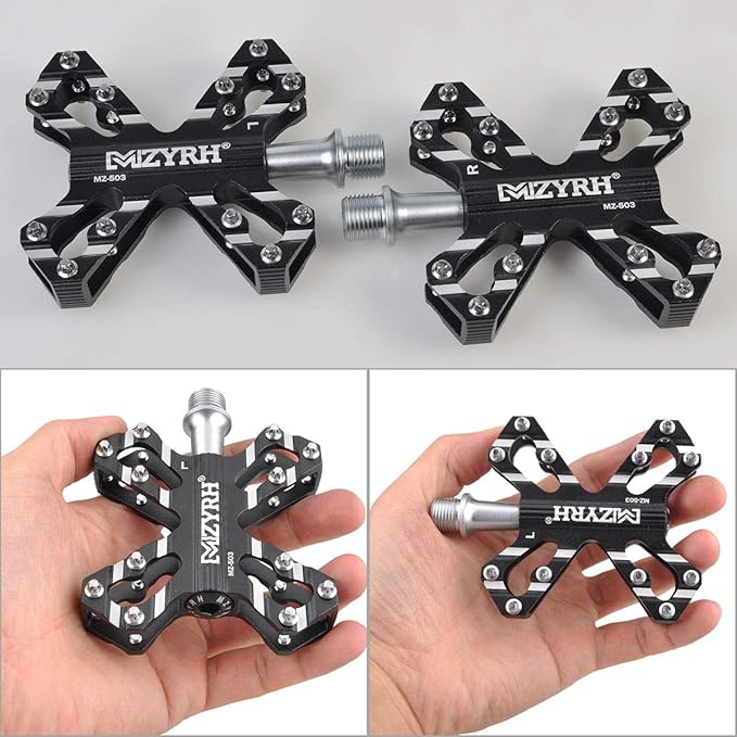 ThinkTop 3 Bearing Ultralight MTB BMX Road Mountain Bike Pedals Platform Flat Aluminum Sealed Ever Lubricate Bearing Axle 9/16 Inch