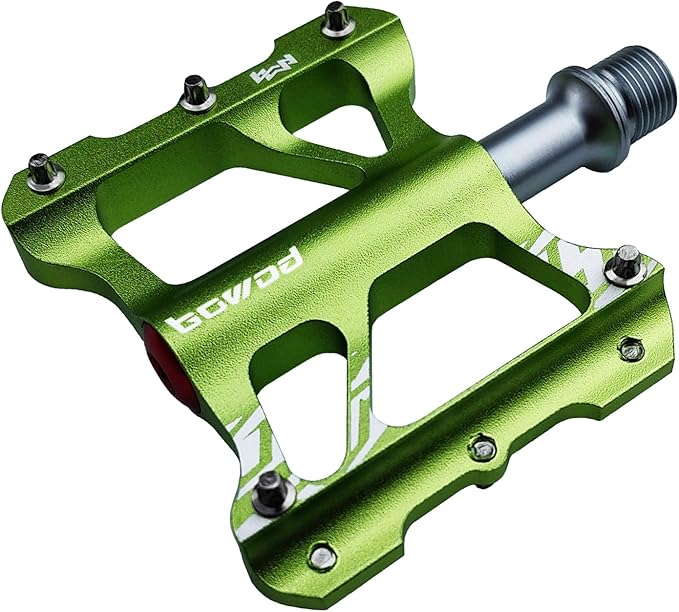Youth MTB Mountain Bike Colored Pedals, Small Road Bike Pedals Womens MTB Flat Pedal, Kids BMX Pedals for Children's bicyle and Kid's Bike 9/16, CNC Aluminum Pedal w Cr-Mo Axel, 2Bearings,10Pins