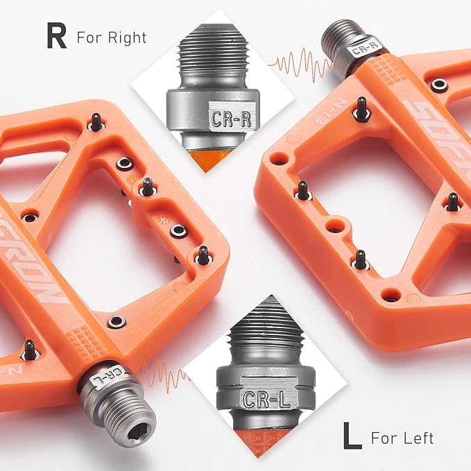 Nylon Bike Pedals, Lightweight Mountain Bicycle Pedals for BMX/Road Bikes, Lightweight, Non-Slip, Perfect for Mountain & Road Biking