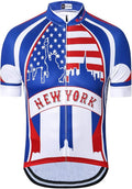 Cycling Jersey Short Sleeve USA Style Bike Tops with Pocket Reflective Stripe