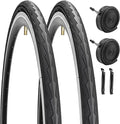 1 or 2 Pack 700X23C/25C/28C/35C Road Bike Tires with or Without 2 Inner Tubes Presta Valve and 2 levers for City Commuter Road Pavement Garden Trail Bike Tires