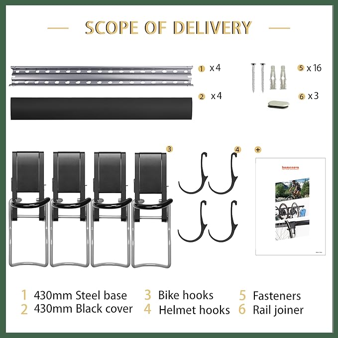 Adjustable Garage Bike Rack – Heavy-Duty Vertical Wall Mount Storage for 4 Bikes & 4 Helmets, Space-Saving Design, 1000 lbs Weight Capacity
