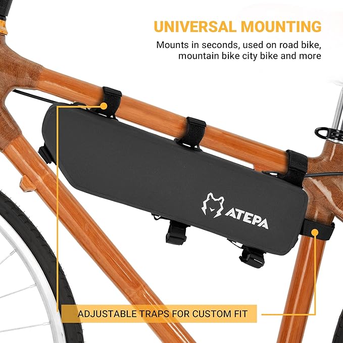 ATEPA Bike Frame Bag 2L/4L Bicycle Bag Top Tube Bike Bag For Bicycles Bike Saddle Bag Bike Pouch Under Seat For Mountain Road Bike Waterproof Large Capacity
