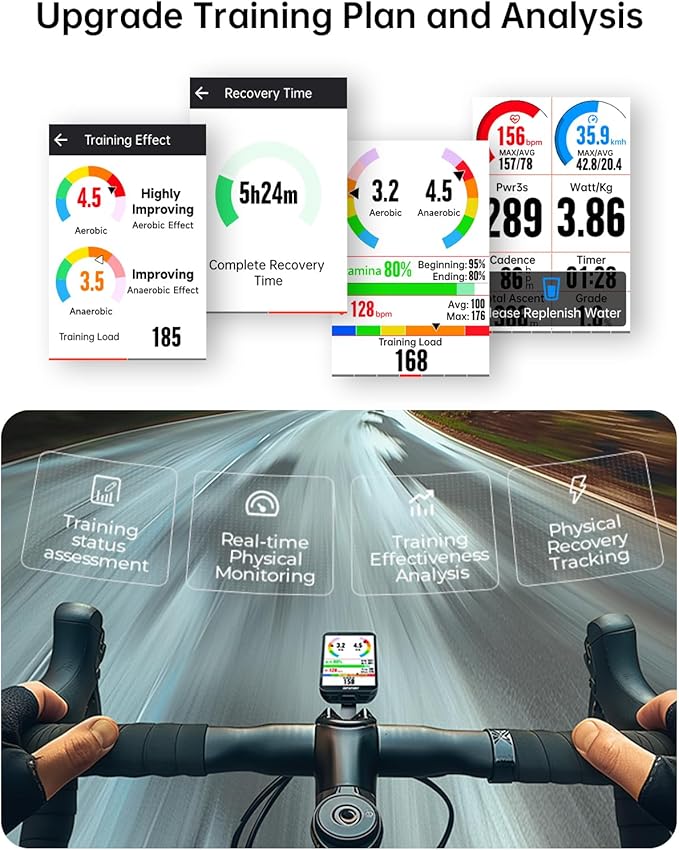 iGPSPORT iGS800 Bike Computer Touchscreen, 3.5'' Offline MAP Navigation WiFi Bluetooth ANT+ Smart GPS Cycling Computer 32GB IPX7 Waterproof
