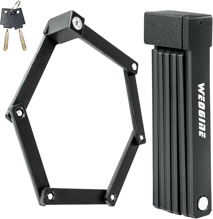 Folding Bike Lock - Award Winning Patented Lightweight High Security Bicycle Lock - Heavy Duty Anti Theft Smart Secure Guard with Key and Case for Bikes or Scooter
