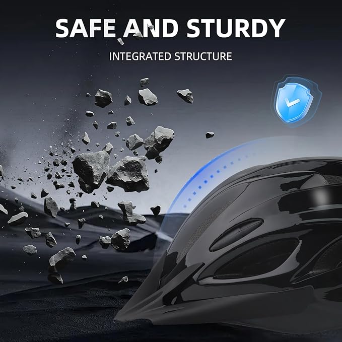 Adult Cycling Bike Helmet, Lightweight and Adjustable with Pads&Visor for Men and Women,Premium Quality Airflow Unisex Bicycle Helmet,Suggested Fit 58-61 cm