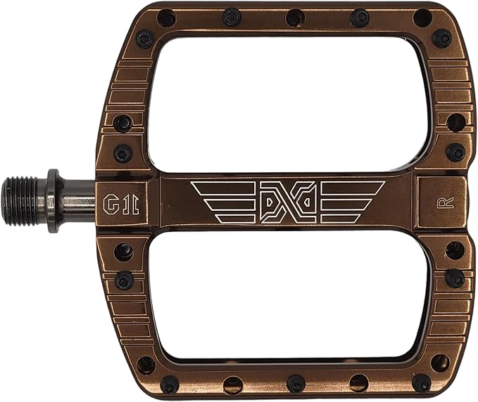 PDX G11 Mountain Bike Pedal MTB Pedal Large Concave Platform Machined Aluminum Polished Bicycle Non-Slip Pedals 9/16 Chromoly Spindle Smooth Ball Bearings