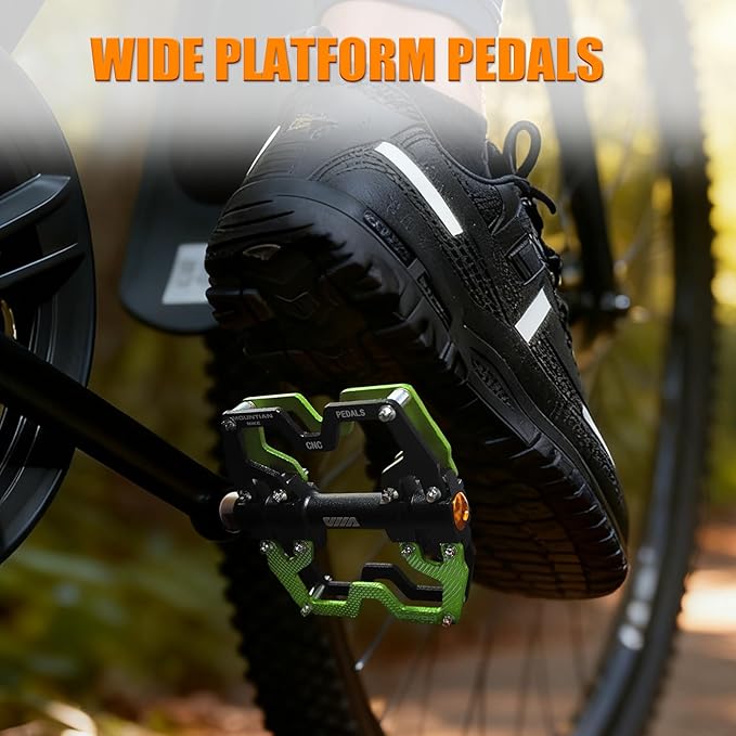 Bike Pedals 9/16" Lightweight Non-Slip Bicycle Platform Pedals - Fits Most Adult Bikes & Mountain Bikes &MTB, Road Bikes and Slip-Resistant Design