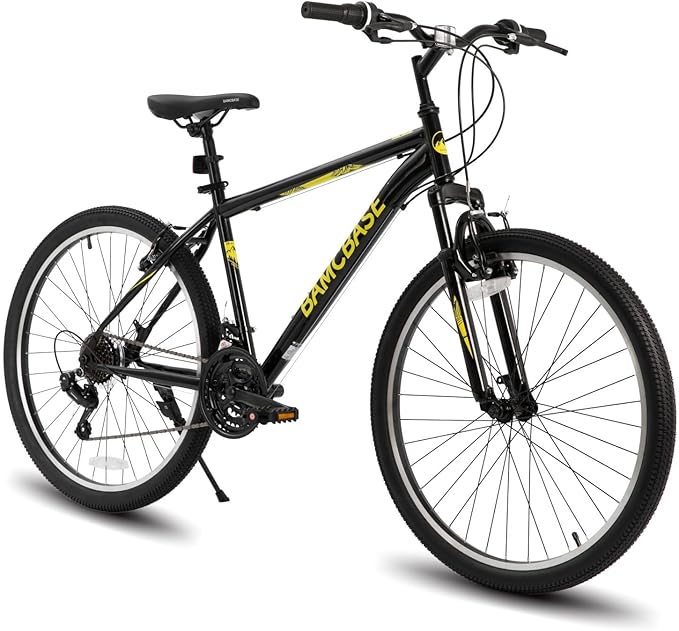 HILAND 26 27.5 29 Inch Mountain Bike, Mens Womens MTB with 21 Speeds, High-Tensile Steel Frame, V Brake, Hardtail Bicycle for Adults
