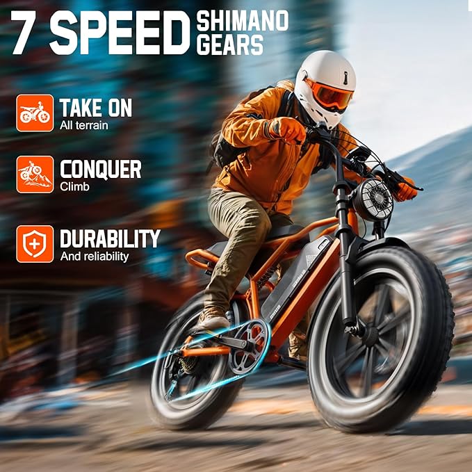 TST Electric Bike for Adults 1500W Peak 20" Fat Tire All-Terrain E-Bike 60/110 Miles 28 MPH Electric Dirt Bike - 48V 15/25 AH Battery Tested to UL 2849 Powered Electric Bicycle