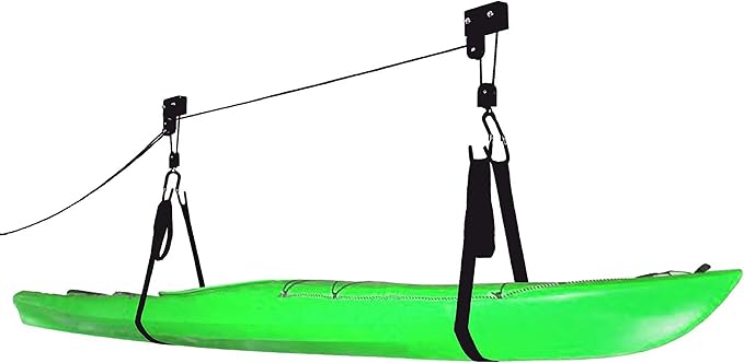 Kayak Hoist - Overhead Garage Storage - Pulley System with 125lb Capacity for Kayak, Canoe, or Bicycle by Bike Lane