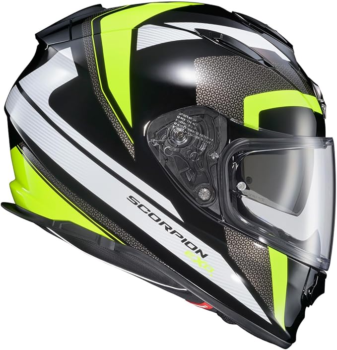 ScorpionEXO Ryzer Full Face Motorcycle Helmet with Pinlock Ready Shield with Integrated Speaker Pockets DOT ECE Approved Evolution (Hi-Viz - Large)