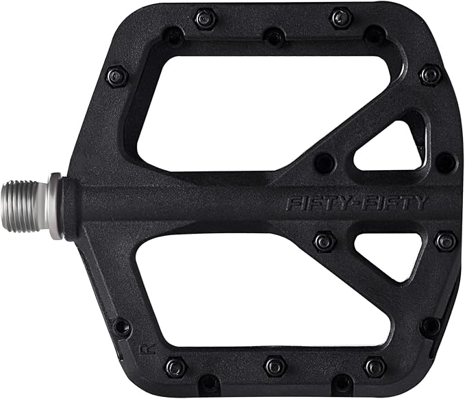 FIFTY-FIFTY Mountain Bike Pedals, Non-Slip MTB Nylon Composite, 9/16" Bicycle Pedals, Lightweight and Wide Flat Platform