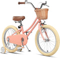 Petimini Vintage Kids Bike for Girls, 12–20 Inch Classic Bicycle with Wicker Basket & Bell, High Tensile Steel Frame, Training Wheels (12–18”), 85% Pre-Assembled, Retro Bike for Outdoor Riding